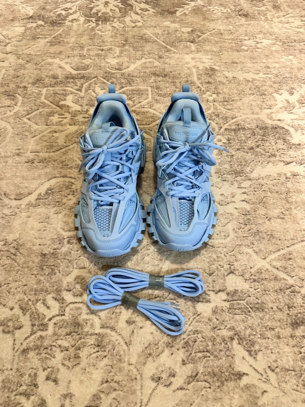 Balenciaga Women's Light Blue Track Runners Sneakers